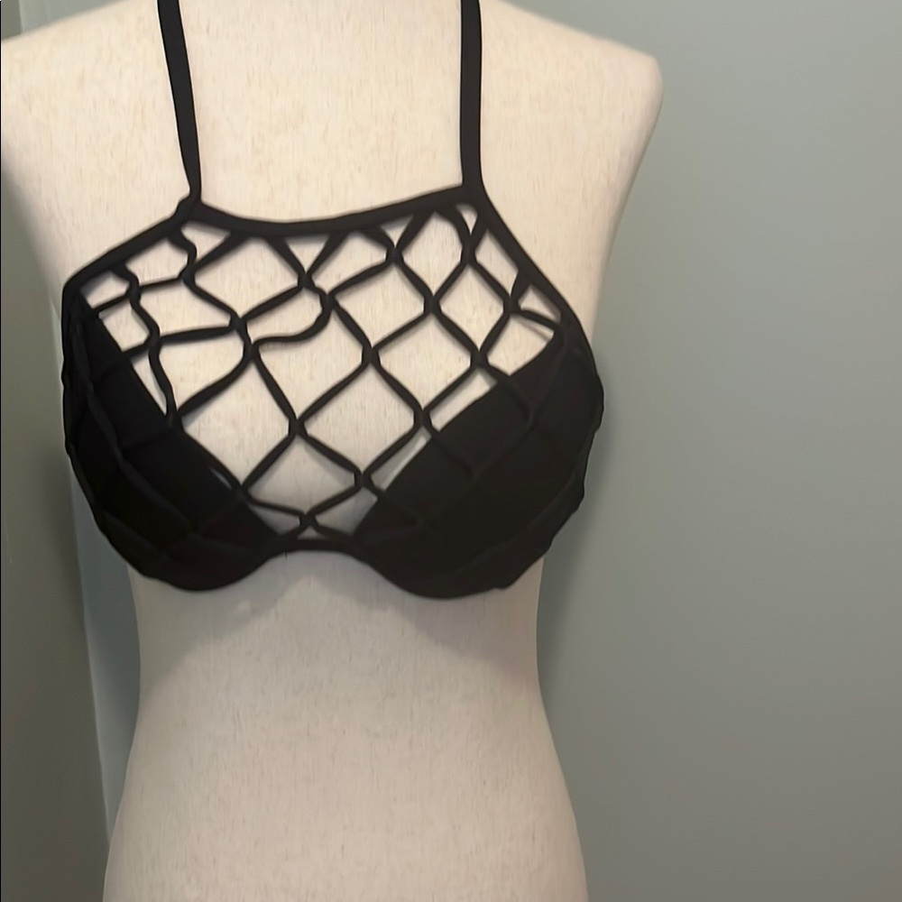Black Mesh Bikini Top